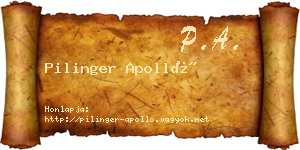 Pilinger Apolló névjegykártya